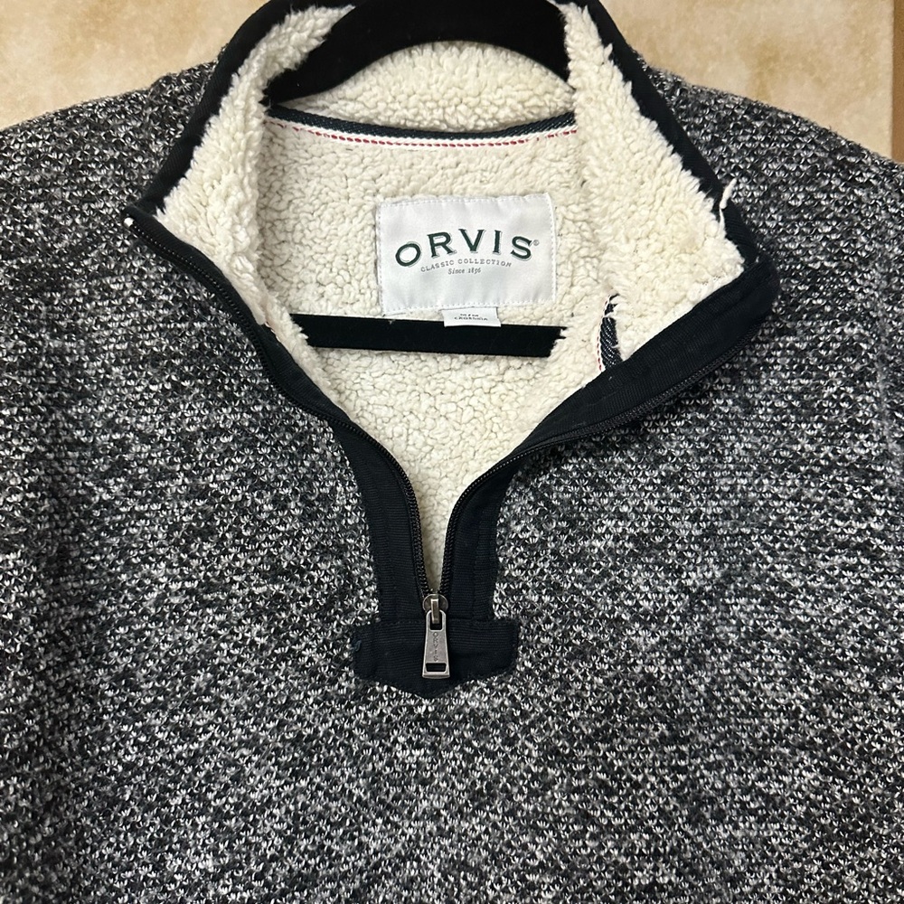 Orvis Men’s Sherpa Lined 1/4 Zip Pullover Shirt, Fishing, Outdoors